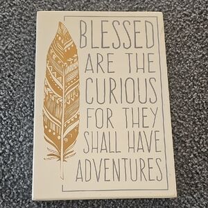 Inspirational Wall Art with Gold Feather